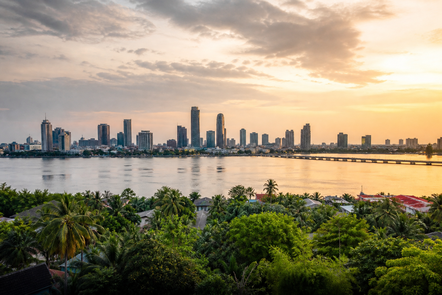 Lagos waterfront and skyline in Nigeria